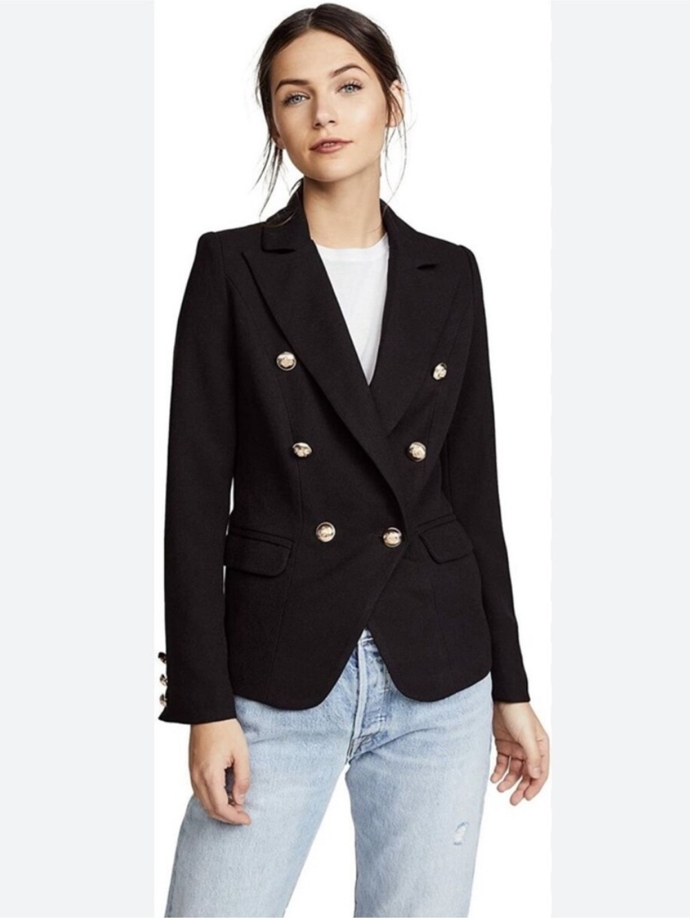 LIONESS Palermo Blazer in Black size XL Gold Buttons